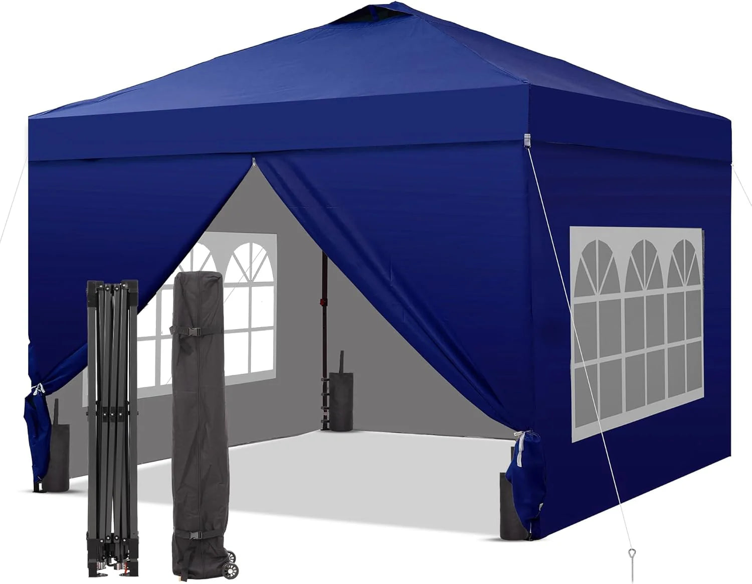 GDY 12x12 Pop Up Canopy Tent with 4 Sidewalls, Easy Set up with One Push Lift Gazebo