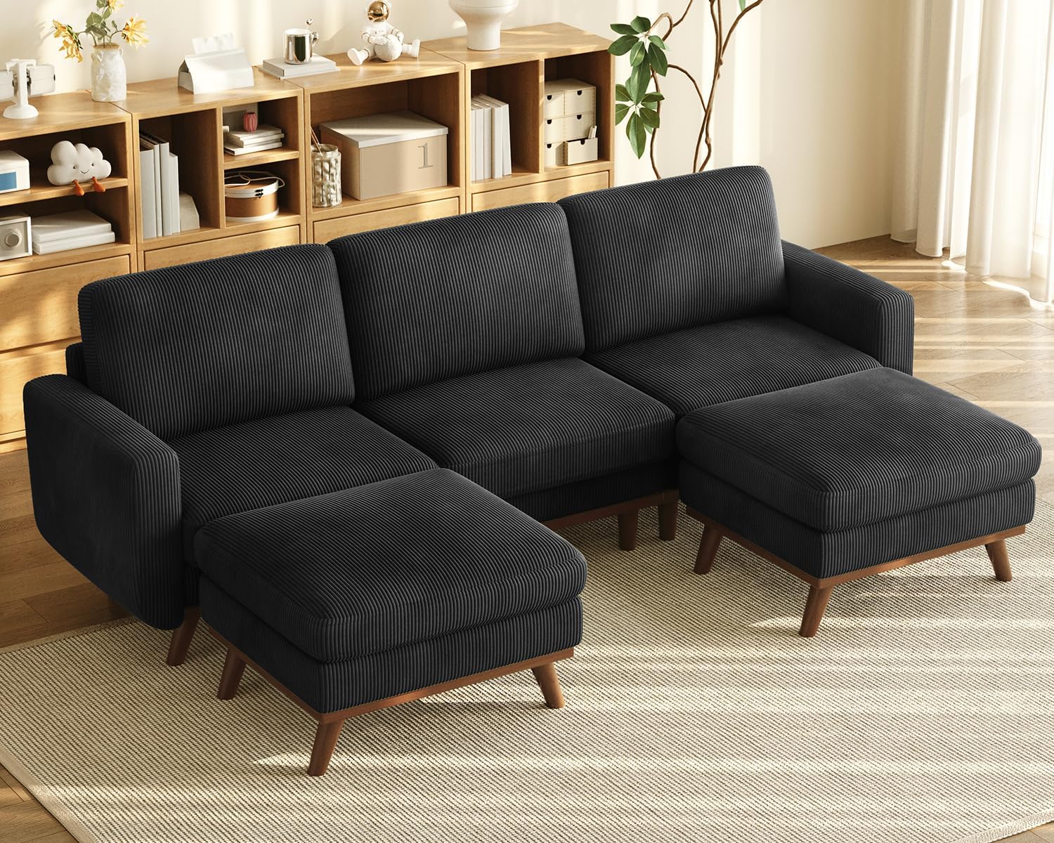 Vesgantti 68 Loveseat Sofa - Green, Comfy Corduroy with Spring Cushion, Solid Wood Frame, Modern Deep Seat, Bedroom & Living Room, Office Couch