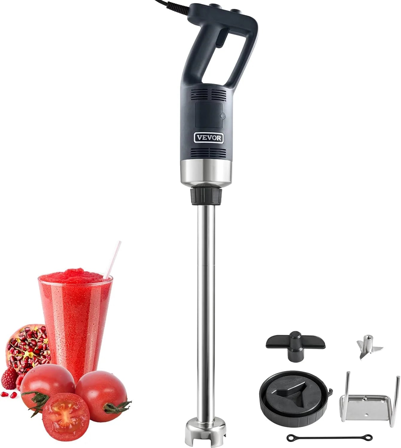 VEVOR Commercial Immersion Blender, 750W 20 Heavy Duty Hand Mixer, Variable Speed Kitchen Stick Mixer with 304 Stainless Steel Blade, Multi-Purpose Portable Mixer for Soup, Smoothie, Puree, Baby Food