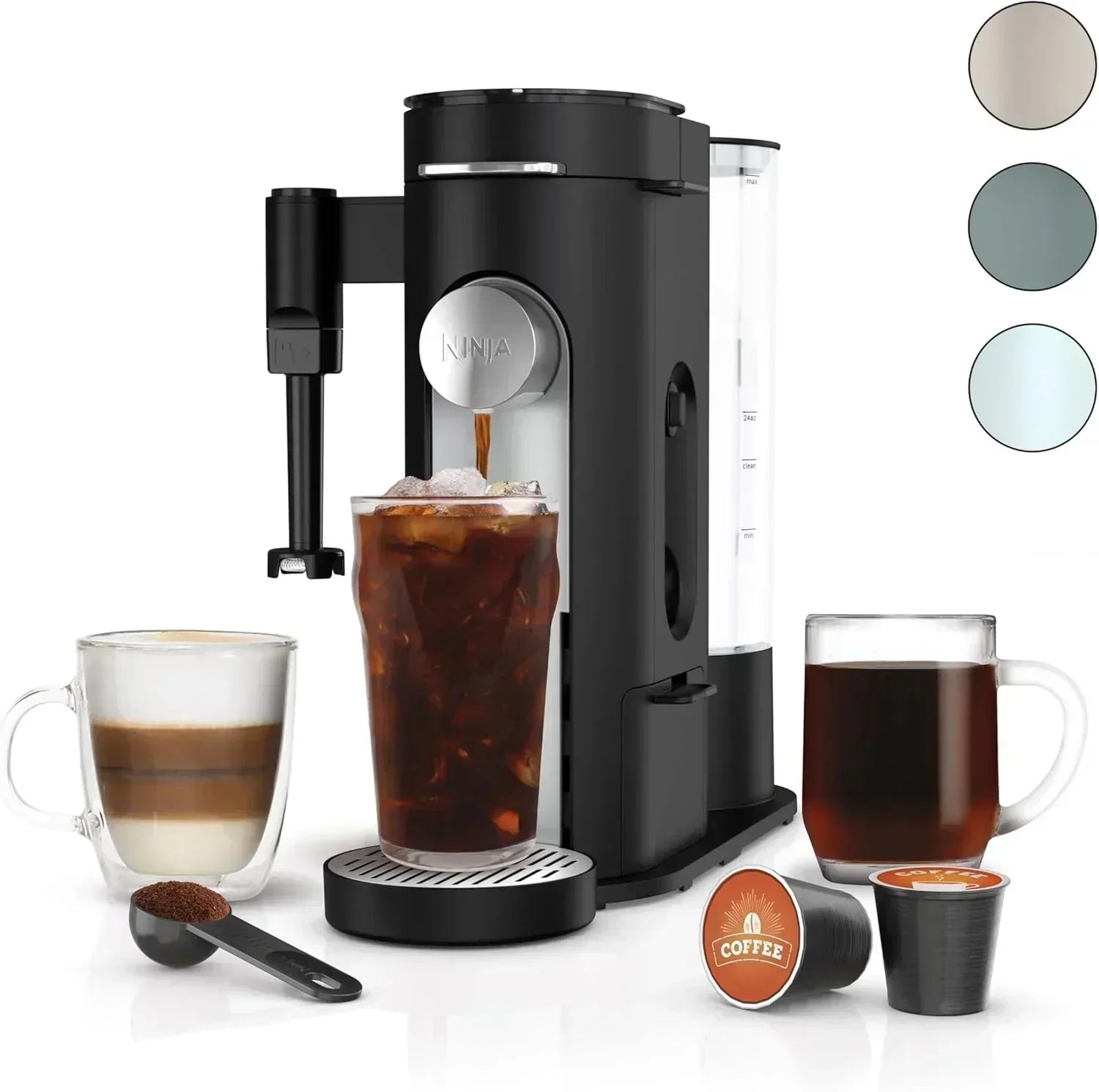 Ninja Coffee Maker Single Cup Brews with pods and grounds K-Cup compatible 4 brewing methods