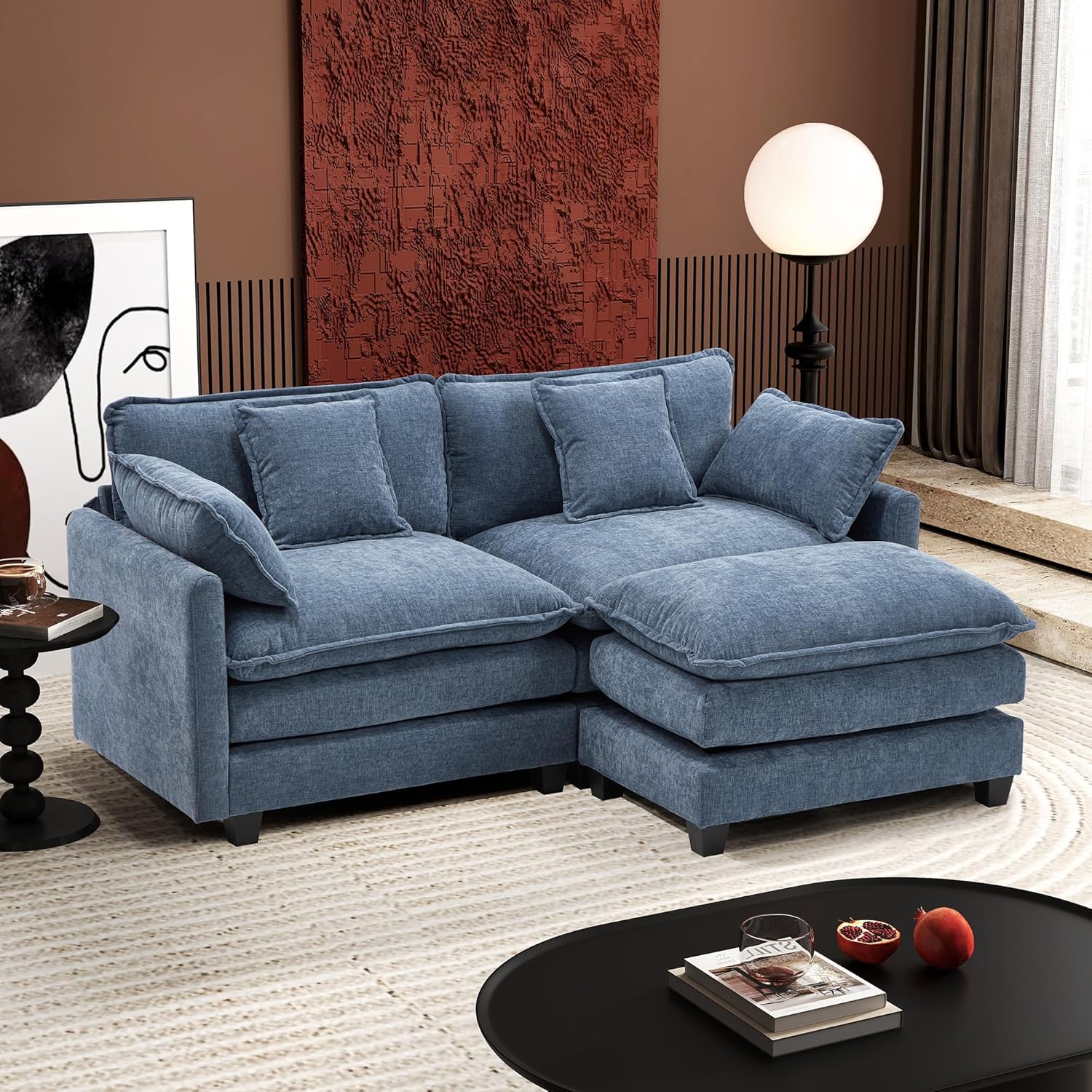 ihanherry 146-inch U-shaped modern sofa modular area cloud sofa