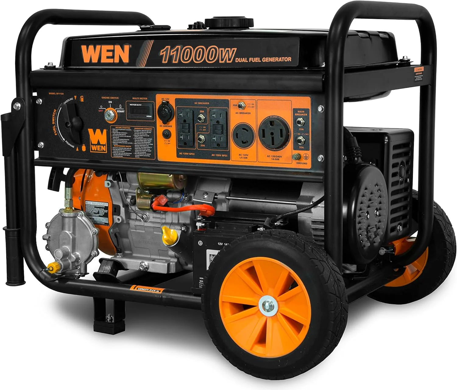 WEN 14,500-Watt 120V/240V Tri-Fuel Generator for Gas Propane Natural Gas Transfer-Switch Ready