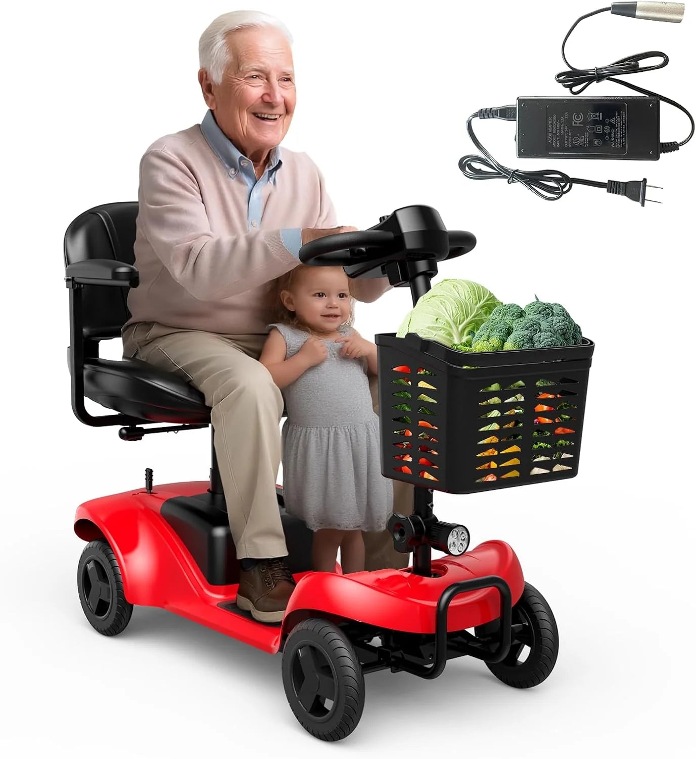 Mobility Scooter for Adults,4 Wheel Mobility Scooter,15 Miles Range,300LBS Capacity