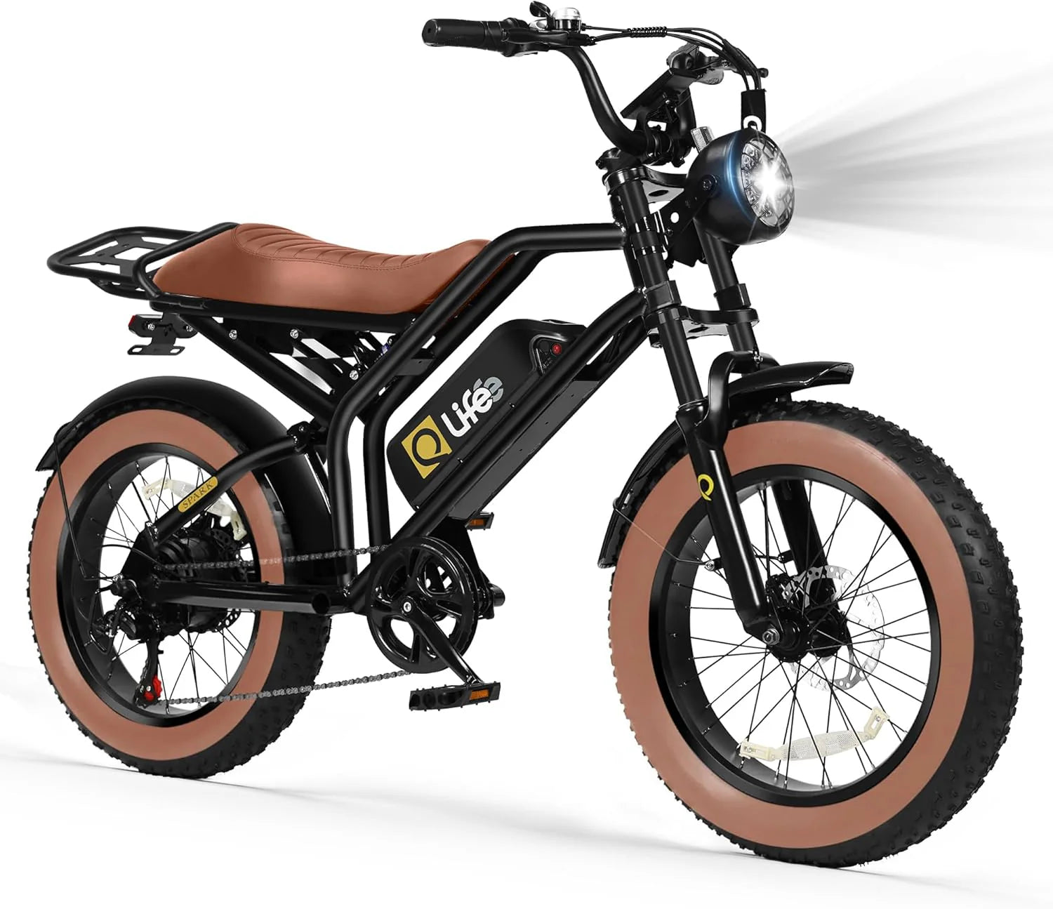 Qlife Electric Bike for Adults/Teens Spark-1500W Peak Motor 20 Fat Tires 28MPH(Unlock to 35MPH) Dirt Bike