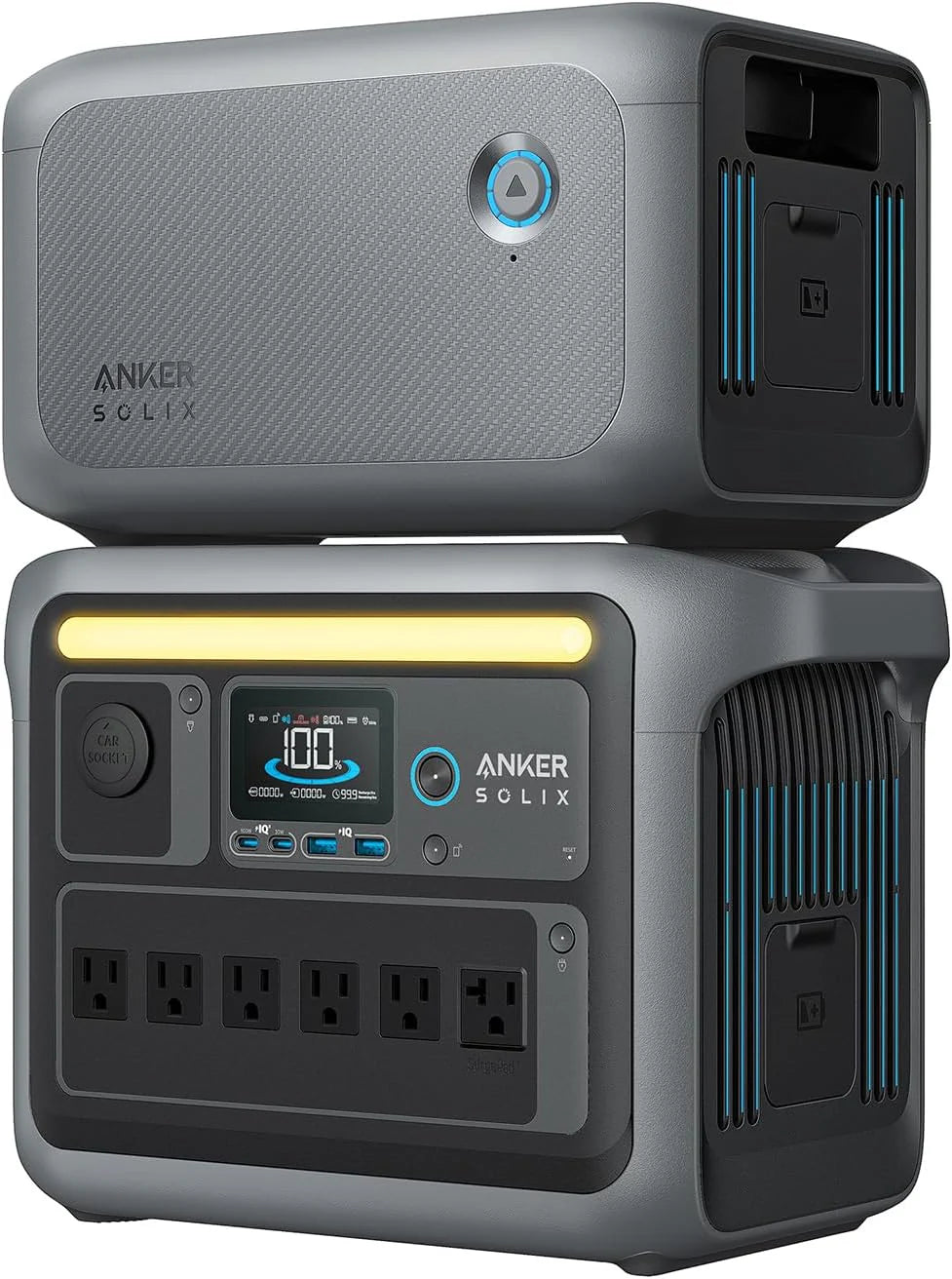 Portable Power Station, 1800W (2400W Peak) Solar Generator, 58 Minutes to Fully Charge, 1056wh LiFePO4 Battery,
