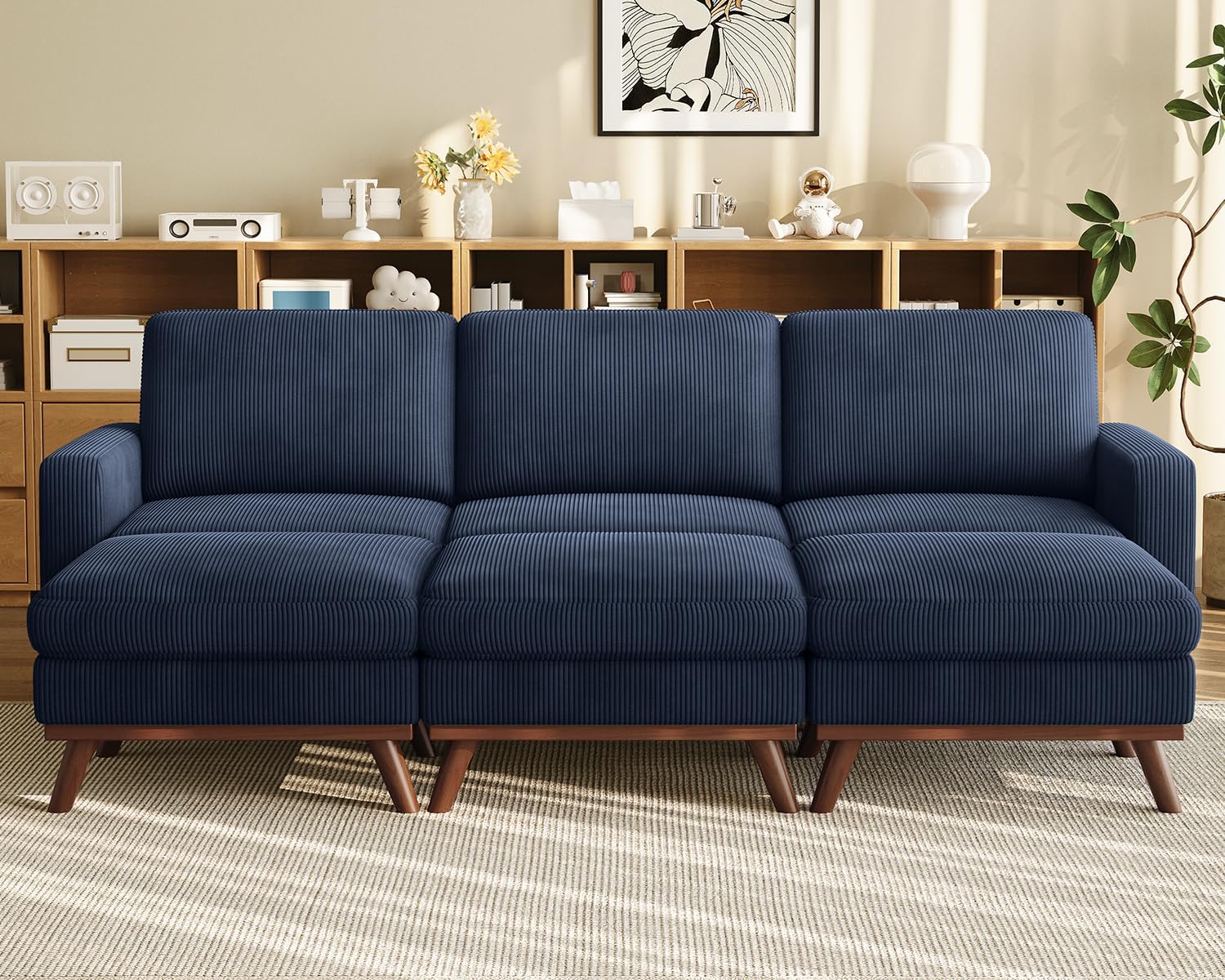 Vesgantti 68 Loveseat Sofa - Green, Comfy Corduroy with Spring Cushion, Solid Wood Frame, Modern Deep Seat, Bedroom & Living Room, Office Couch