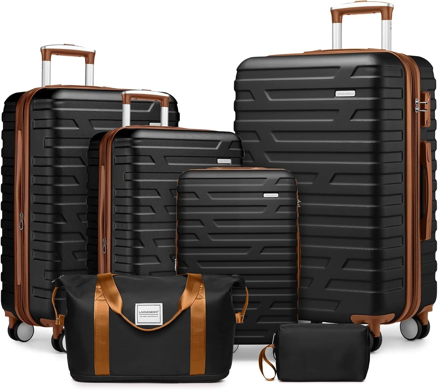 Luggage 6-piece hardshell expandable suitcase lightweight travel carry-on luggage set