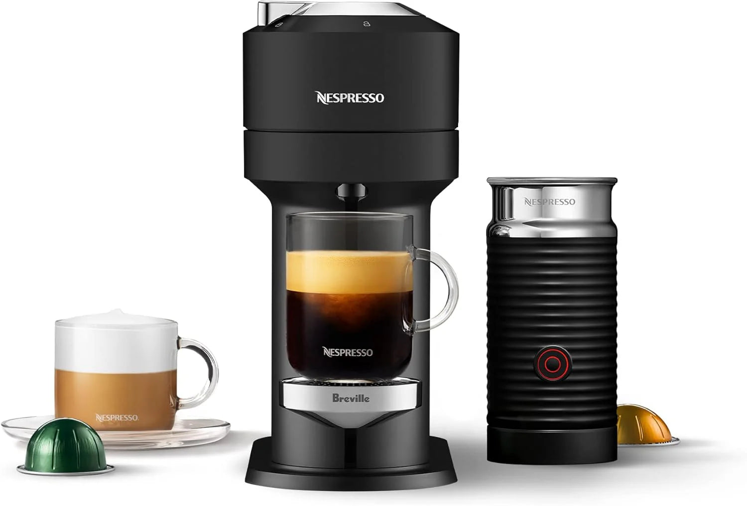 Nespresso Vertuo Next Premium Coffee and Espresso Maker by Breville with Aeroccino Milk Frother
