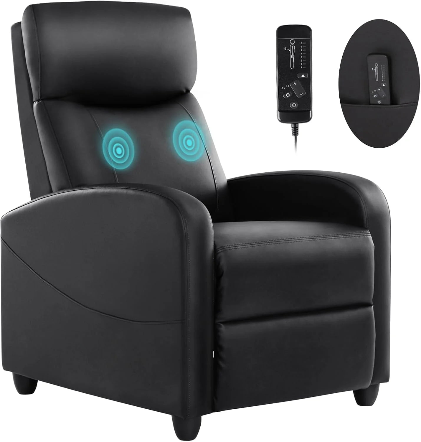 Smug Recliner Chair for Living Room Leather Recliners Home Theater Seating with Lumbar Support