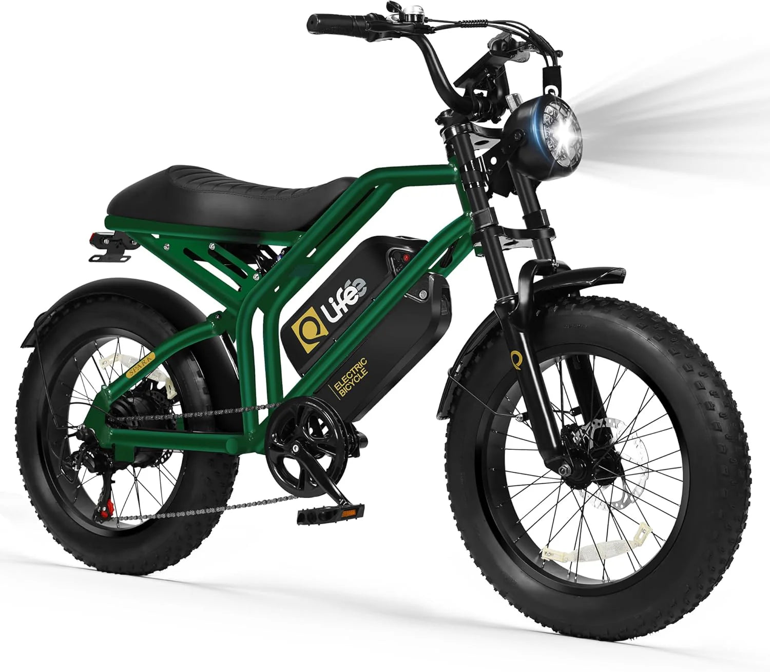 Qlife Electric Bike for Adults/Teens Spark-1500W Peak Motor 20 Fat Tires 28MPH(Unlock to 35MPH) Dirt Bike
