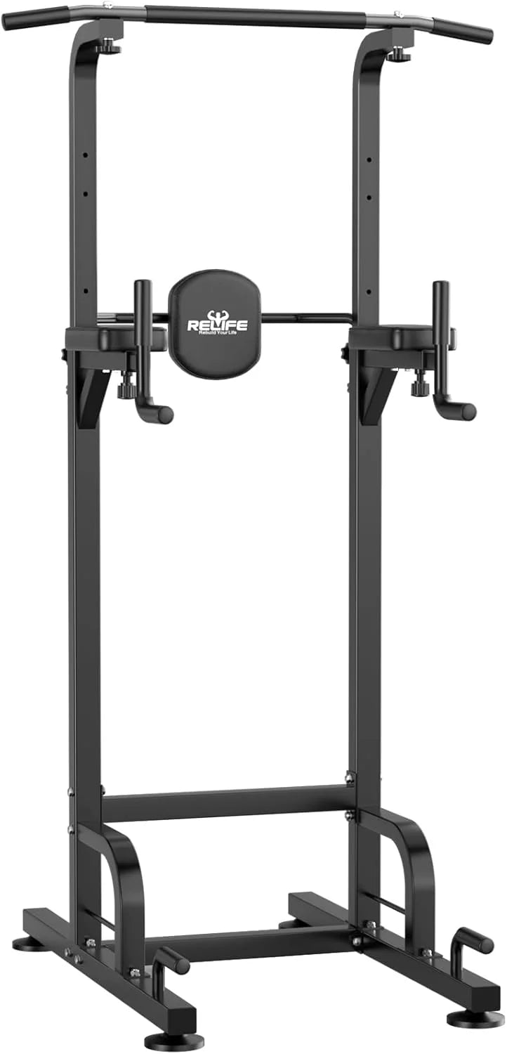 RELIFE REBUILD YOUR LIFE Power Tower Pull Up Bar Station Workout Dip Station