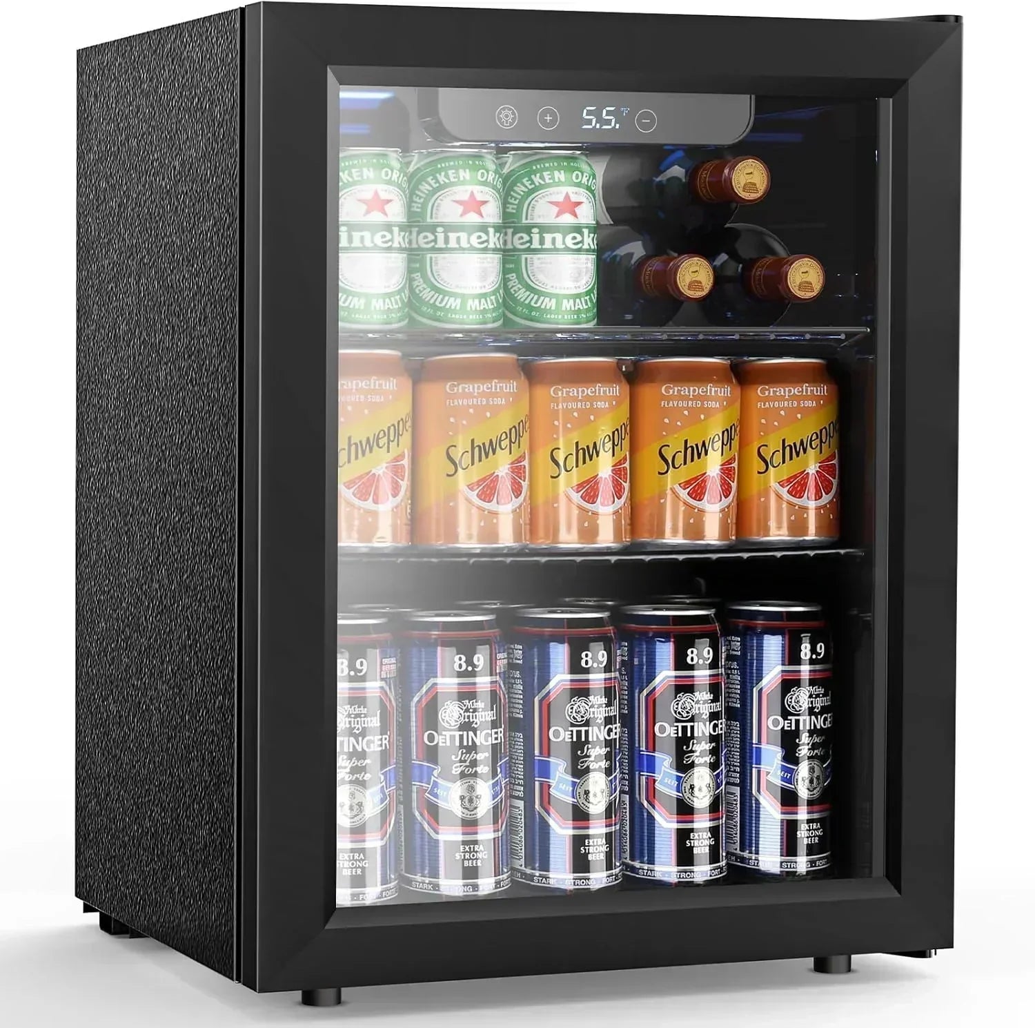 Mini Fridge 130 Can Beverage Refrigerator Cooler Drink Fridge Adjustable Temperature Control