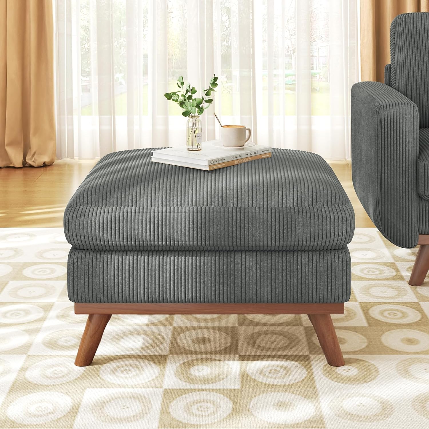 Vesgantti 68 Loveseat Sofa - Green, Comfy Corduroy with Spring Cushion, Solid Wood Frame, Modern Deep Seat, Bedroom & Living Room, Office Couch
