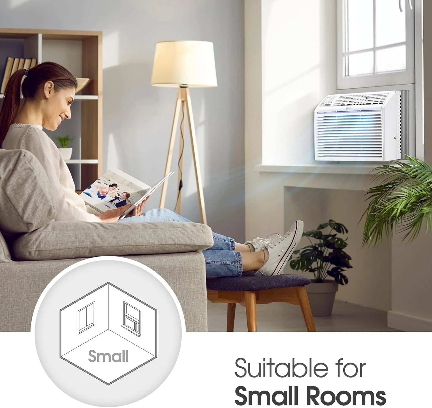 LG 5000 BTU Window Air Conditioners [2023 New] Easy Mechanical Control Ultra-Quiet Compact-size Cools Washable Filter 150 Sq.Ft. for Small Room AC Unit air conditioner Easy Installation