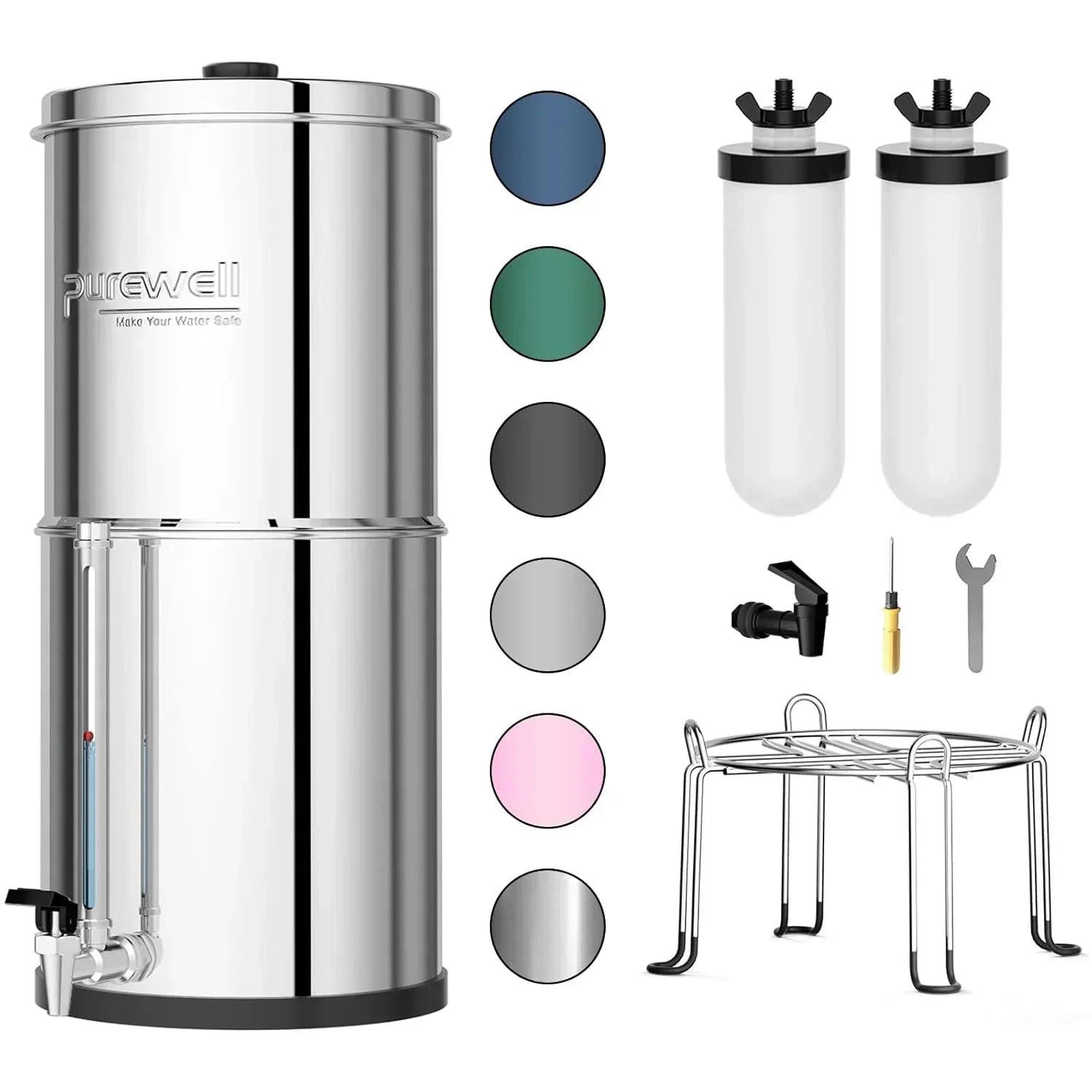 Purewell three-stage 0.01��m ultrafiltration gravity water filtration system 304