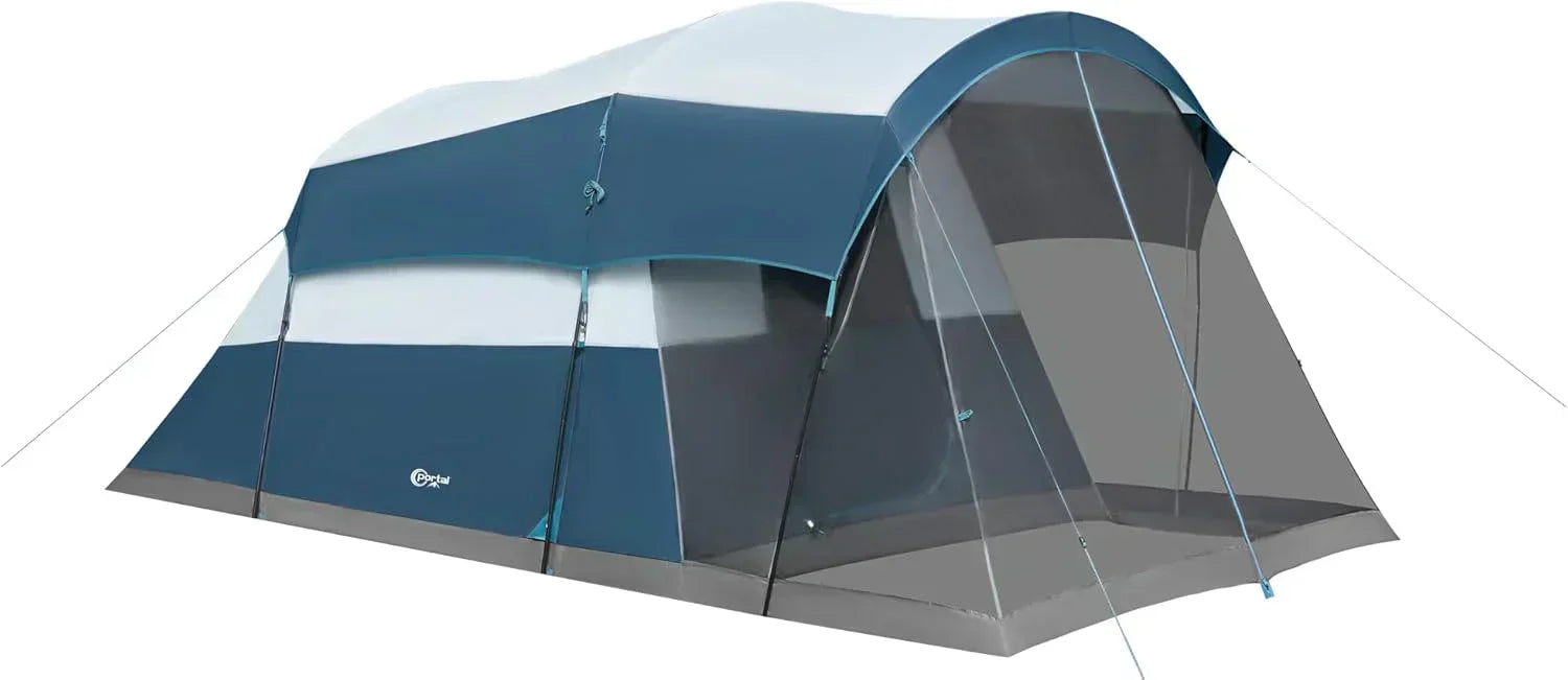 PORTAL 6/8/10 Person Family Camping Tent with Screen Room Water Resistant Big Tunnel Tent