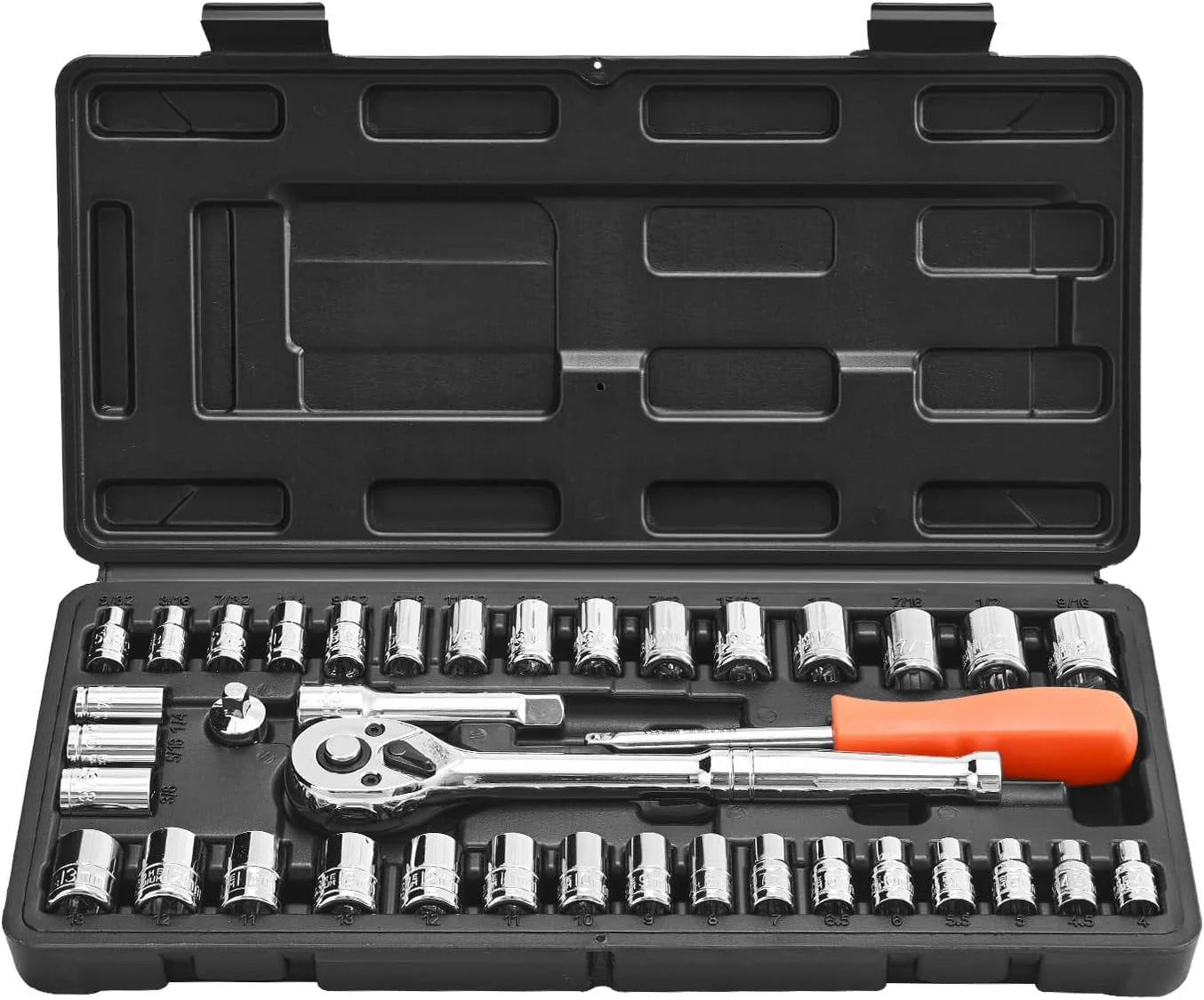 VEVOR Mechanics Tool Set and Socket Set Drive Deep and Standard Sockets Metric Mechanic Tool Kit