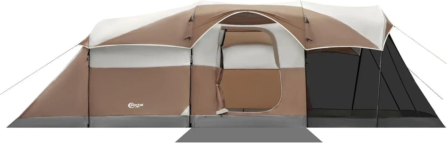 PORTAL 6/8/10 Person Family Camping Tent with Screen Room Water Resistant Big Tunnel Tent