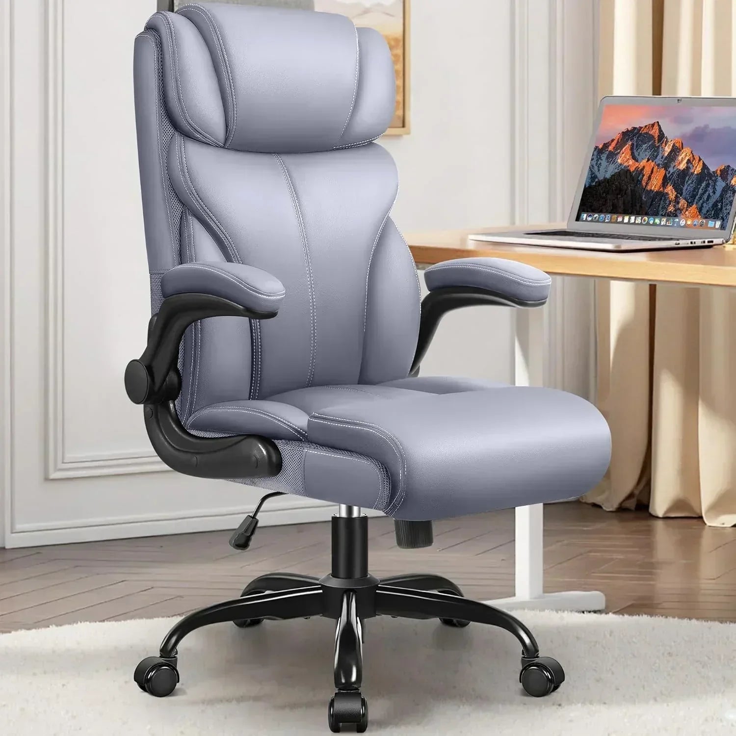 Office Chair Large High-Foot Computer Desk Chair Chair Lumbar Support Rotating Computer Chair
