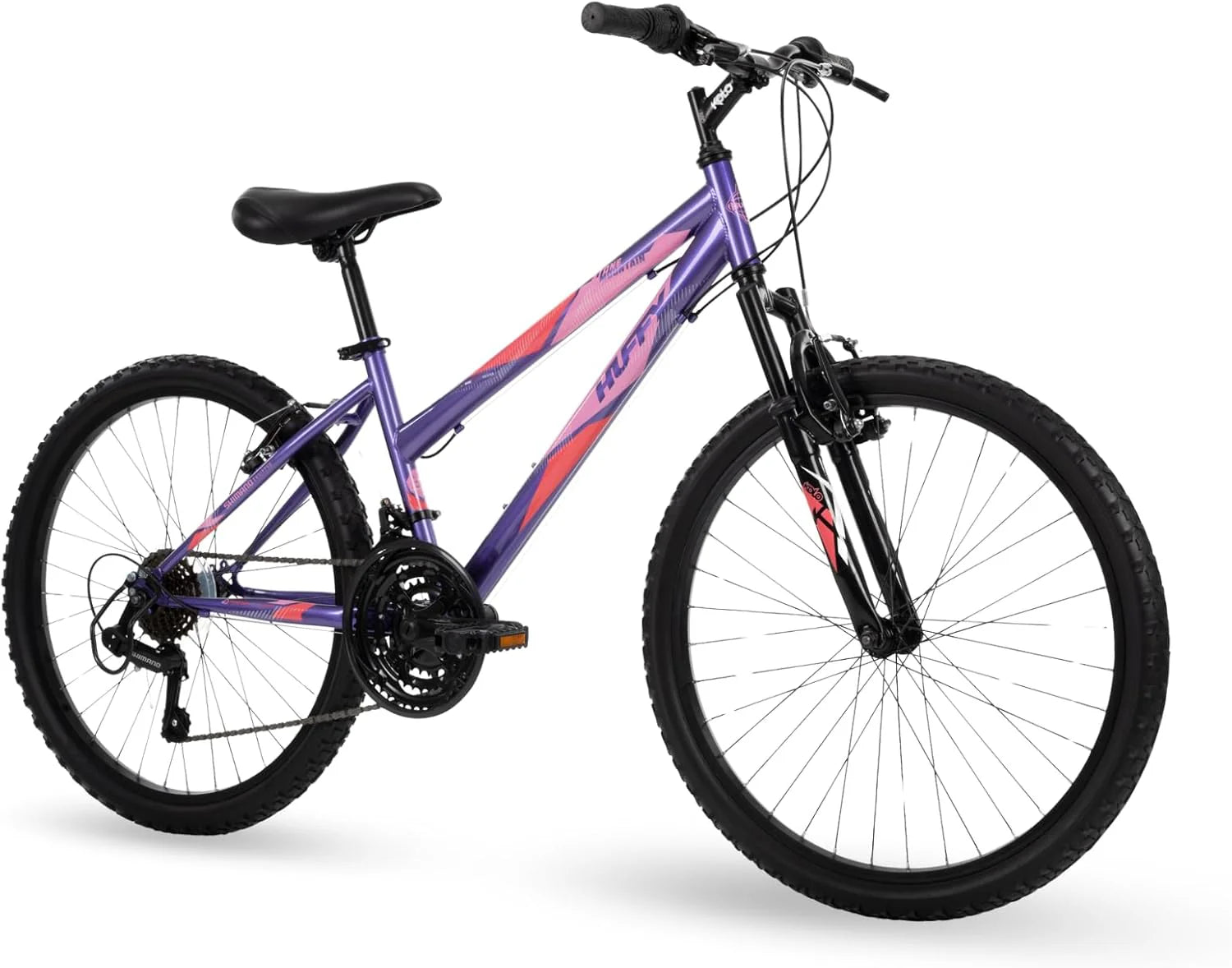 Huffy Stone Mountain Hardtail Mountain Bike for Boys/Girls/Men/Women, 20/24/26 Sizes, 6 or 21 Speed Shimano Twist Shifting, Front or Dual Suspension, Comfort Saddle, Sleek Colors