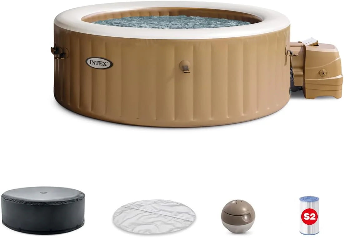 INTEX 28425EH PureSpa Bubble Massage Spa Set Outdoor Inflatable Portable Hot Tub