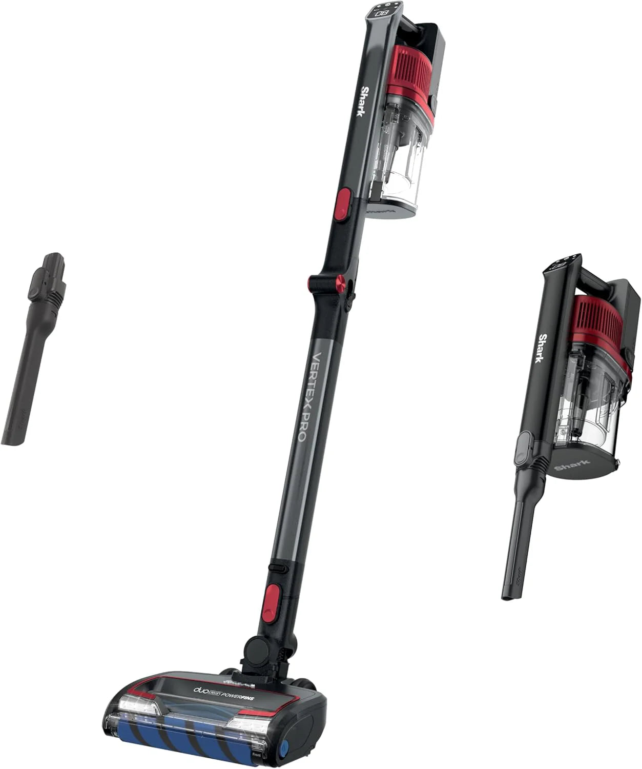 Shark Cordless Vacuum Cleaner, HEPA Filter, Lightweight, Portable, Rechargeable, Pet Hair Pickup, Removable Handheld, Crevice, Upholstery & Dusting Brush Included, 40-min runtime, Red, IZ362H