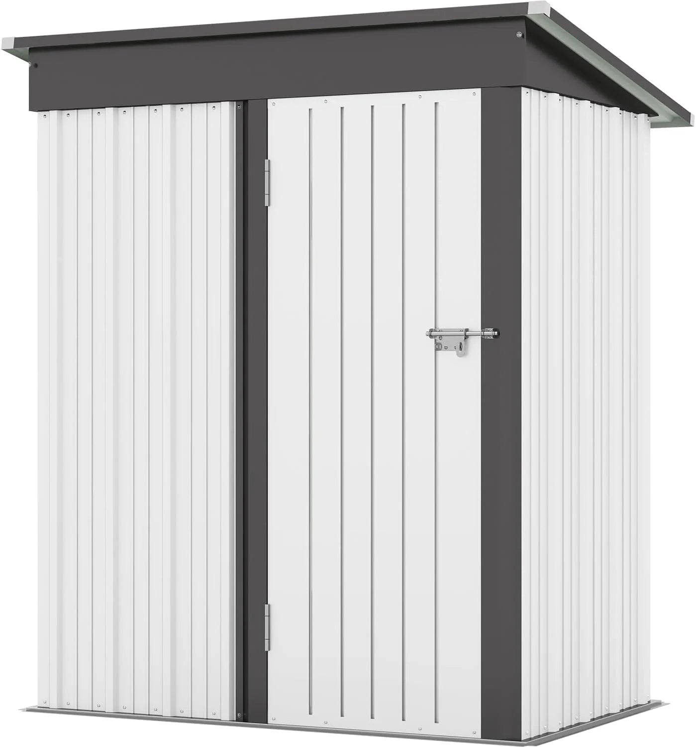 Patiowell 5x3 FT Outdoor Storage Shed Tool Shed with Sloping Roof and Lockable Door Metal Shed