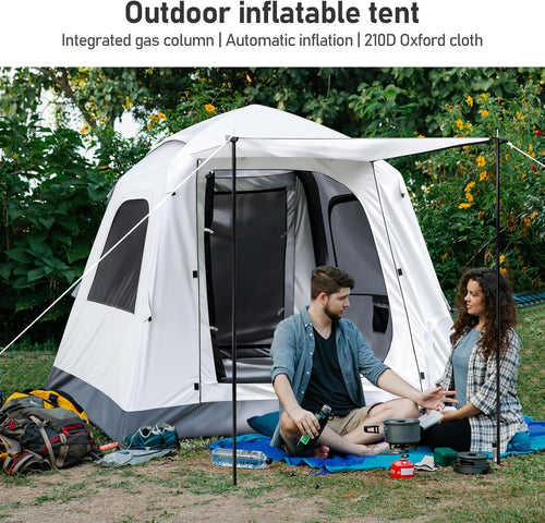 Automatic inflatable camping tent 3-4 people luxury camping adult waterproof inflatable house tent