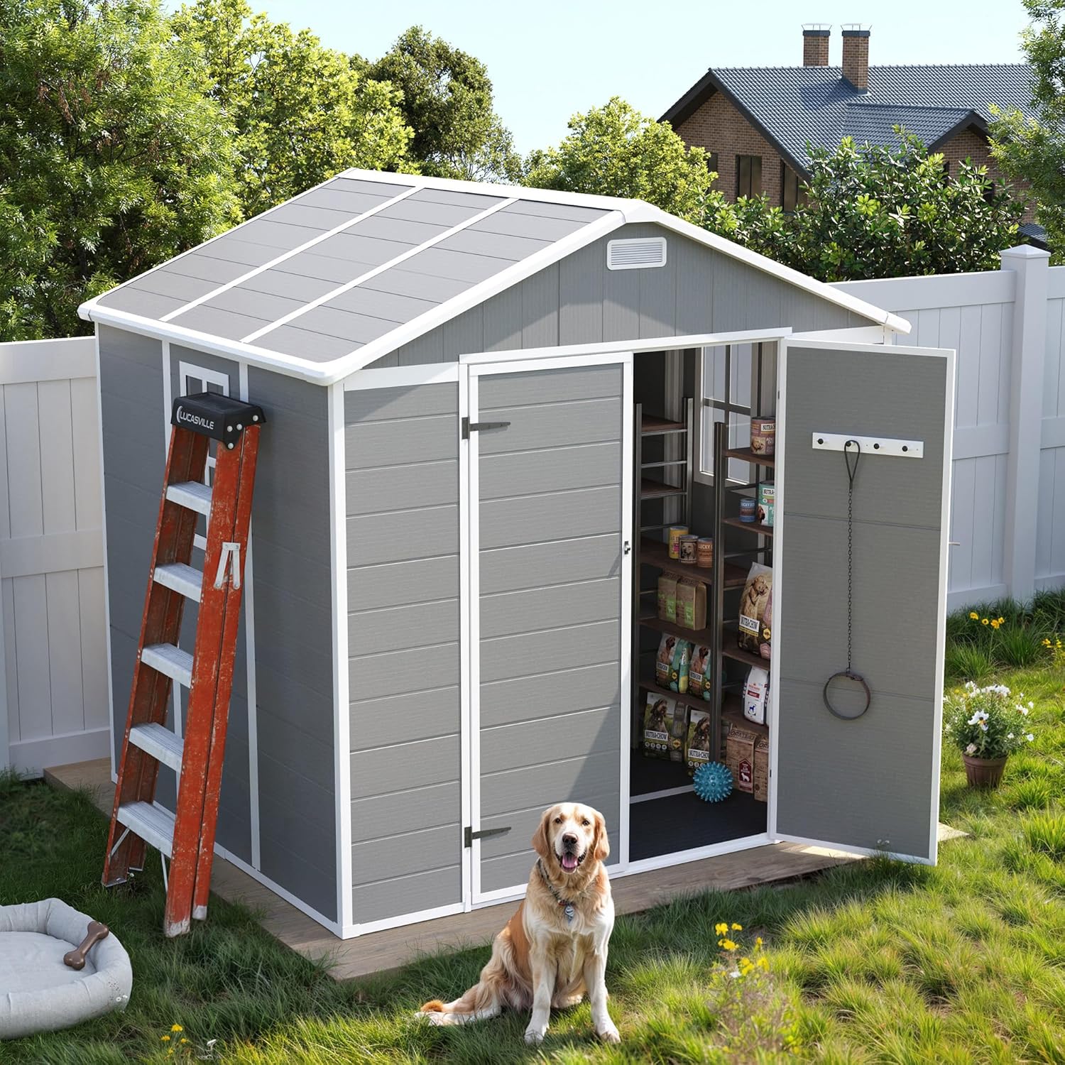UDPATIO Storage Shed 8 x 10 ft. Resin Shed and Plastic Outdoor Storage