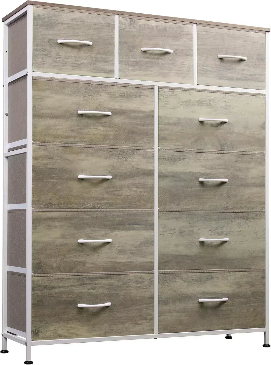 Storage Organizer Unit 11 Fabric Bins Storage Drawers Organizer Steel Frame Tall Storage Tower
