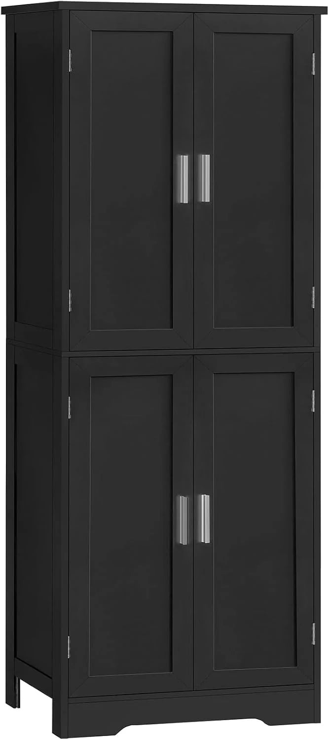 TEENFON Tall Storage Cabinet with 3 Door Shelves & 1 Drawer, Narrow Kitchen Pantry Cabinet