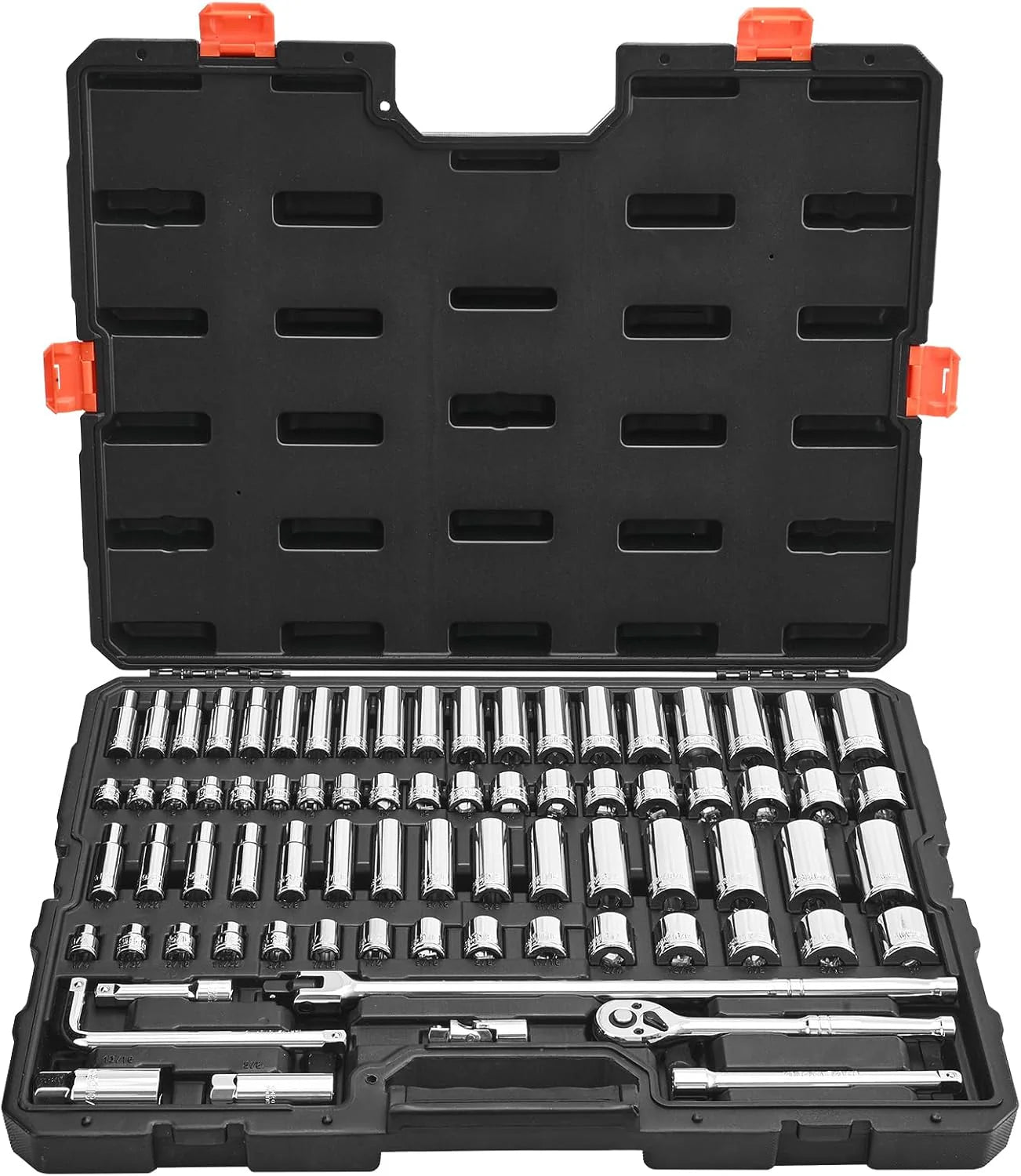 VEVOR Mechanics Tool Set and Socket Set Drive Deep and Standard Sockets Metric Mechanic Tool Kit