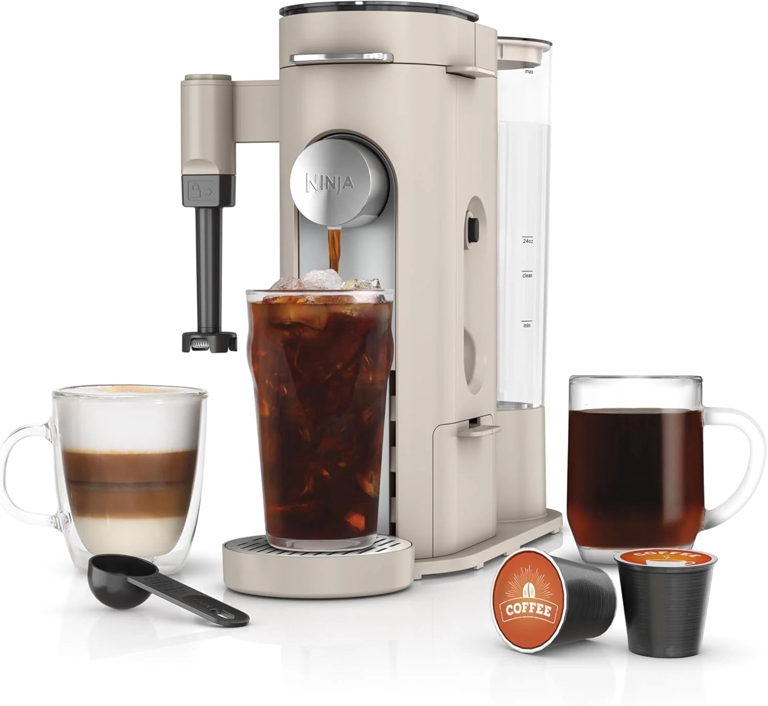 Ninja Pod & Grounds Single-Serve Coffee Maker 56-oz. Reservoir Stone PB051ST