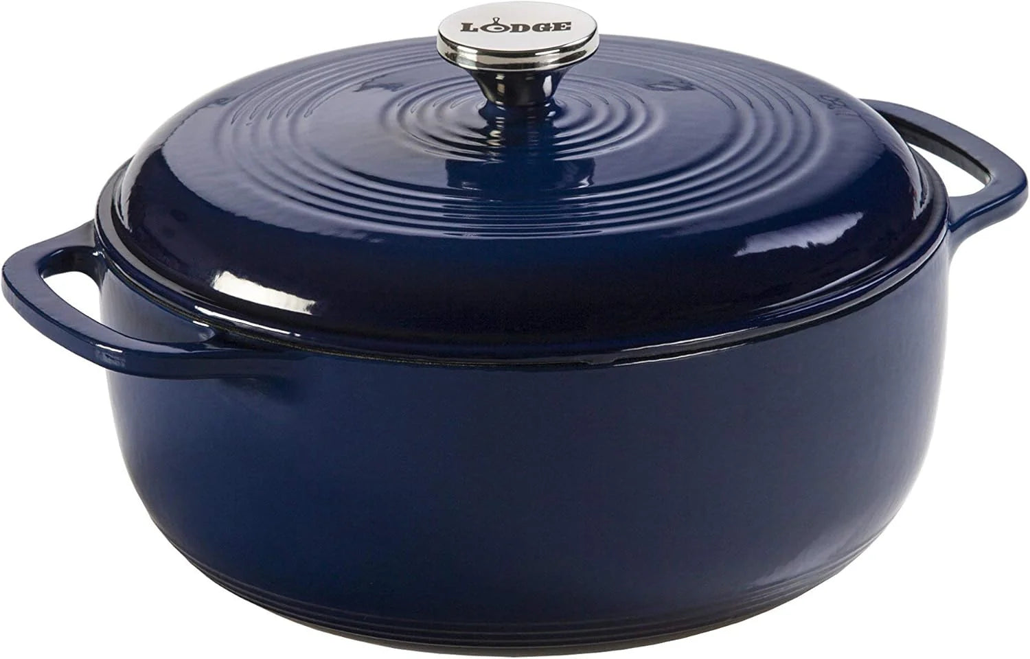 Lodge Essential Enamel Cast Iron Dutch Oven - Perfect for Bread Baking, Braising, Marinating & Slow Cooking - Features Moisture-Sealing Lid & Dual Handles - Kitchen Essentials - 6 Quarts - Island Spice Red