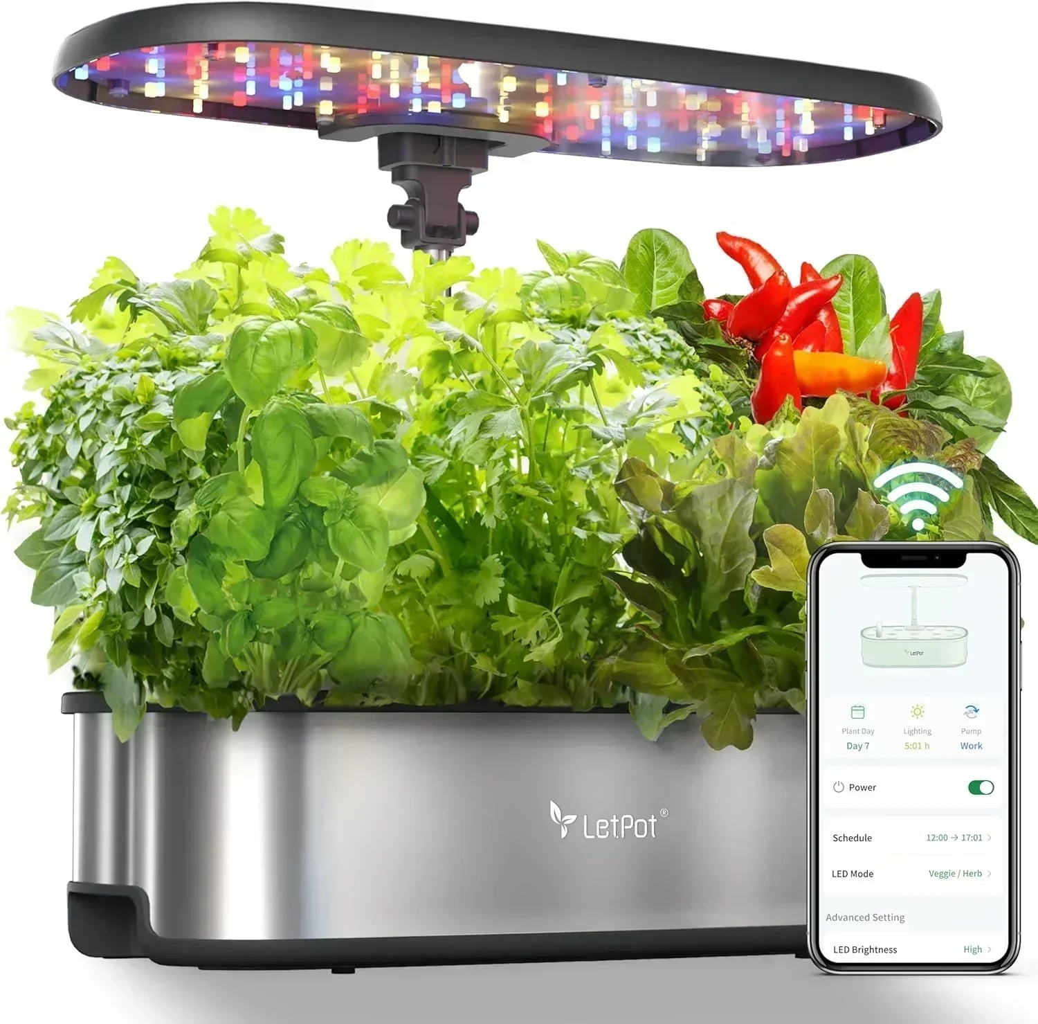 Hydroponic Planting System 12 Indoor Smart Herb Garden Set Indoor Garden App and WiFi Control