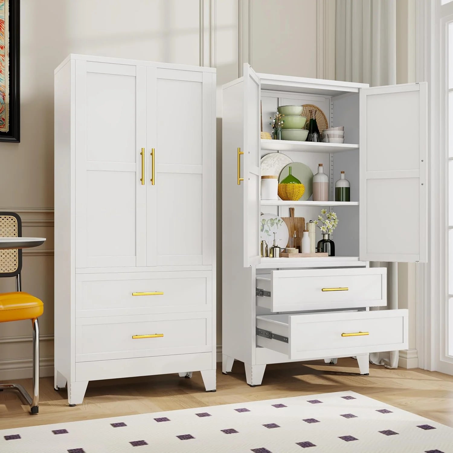 Steel Armoire Wardrobe Closet, 71 Metal Clothing Storage Cabinets