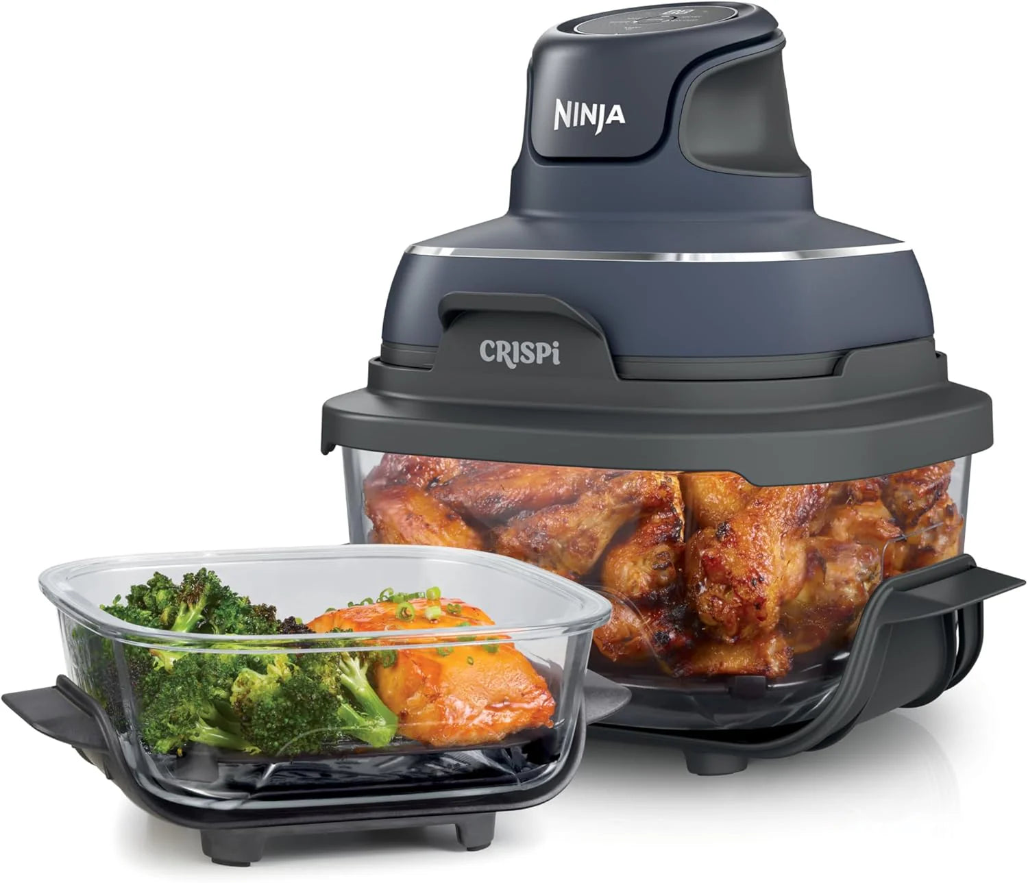 Ninja Crispi 4-in-1 Portable Glass Air Fryer Cooking System, 1500W, 4QT & Glass Food Storage Container