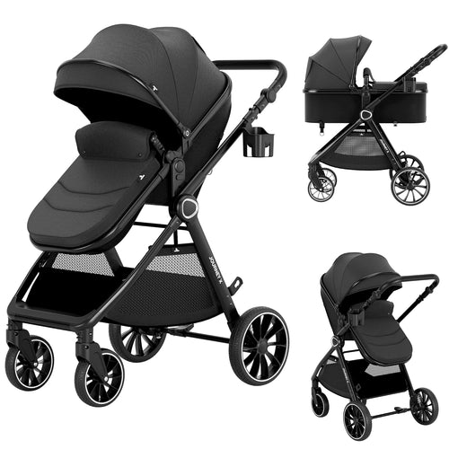 Accombe 2 in 1 Baby Stroller Convertible Bassinet Pushchair for Infants and Newborns 0-36 Months