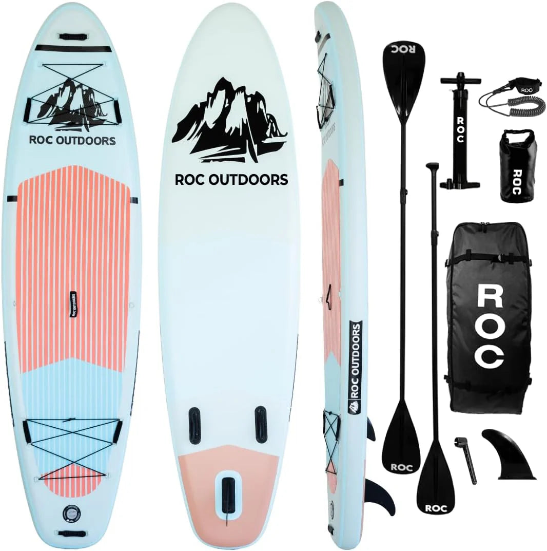 Roc Inflatable Stand Up Paddle Board with Premium SUP Paddle Board Accessories
