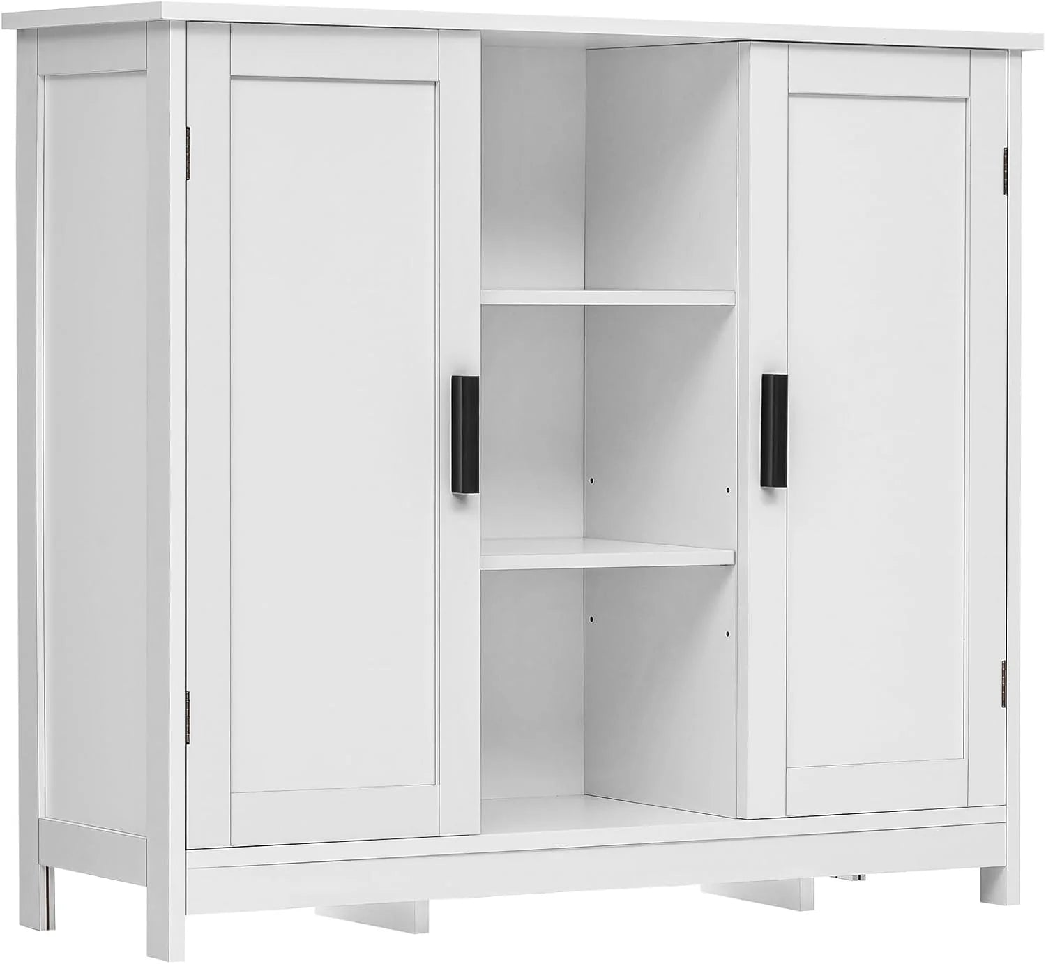 Iwell Storage Cabinet with 2 Drawers & Adjustable Shelves, Cupboard, Floor Cabinet