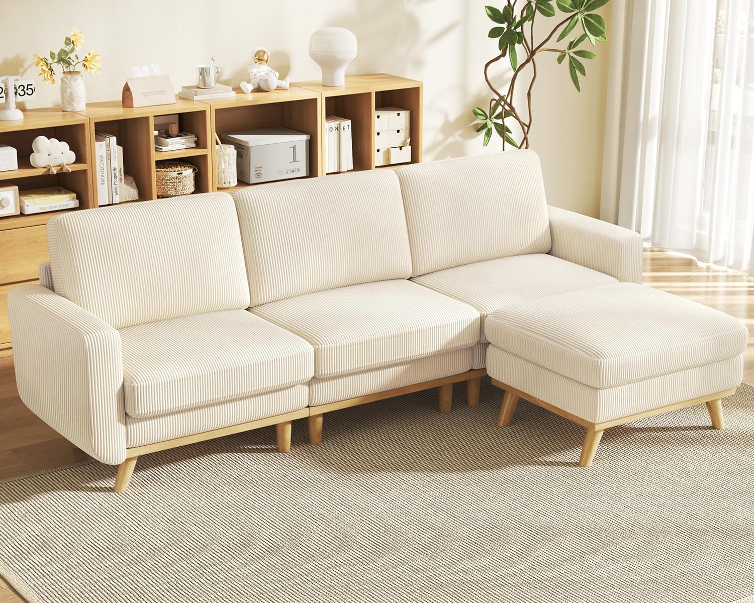 Vesgantti 68 Loveseat Sofa - Green, Comfy Corduroy with Spring Cushion, Solid Wood Frame, Modern Deep Seat, Bedroom & Living Room, Office Couch