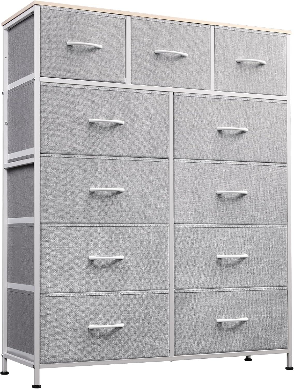 Storage Organizer Unit 11 Fabric Bins Storage Drawers Organizer Steel Frame Tall Storage Tower