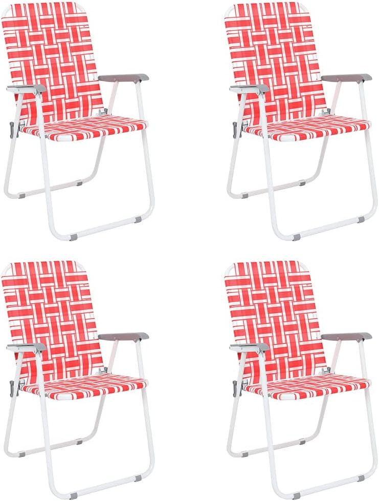 VINGLI Patio Lawn Webbed Folding Chairs Set of 2 Outdoor Beach Portable Lawn Chair
