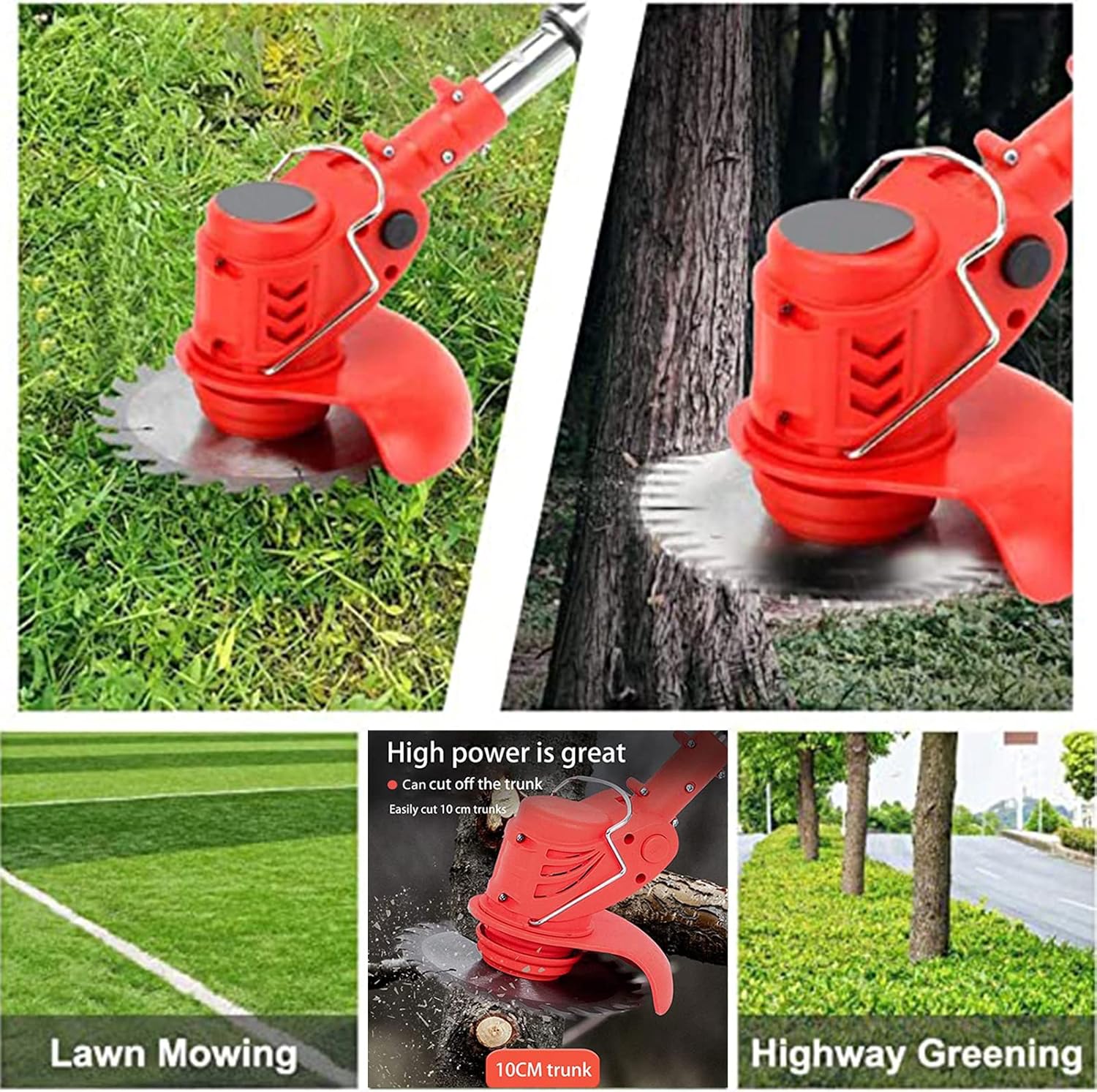 Weed Wacker Electric Cordless Grass Trimmer with 3Types Blades Included 2Pcs 24v 4Ah