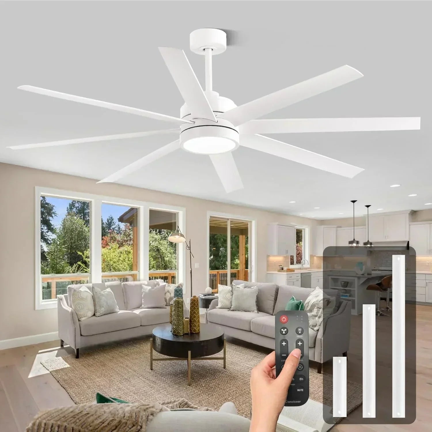 Modern ceiling fan 72 inch bedroom living room library cafe outdoor/industrial