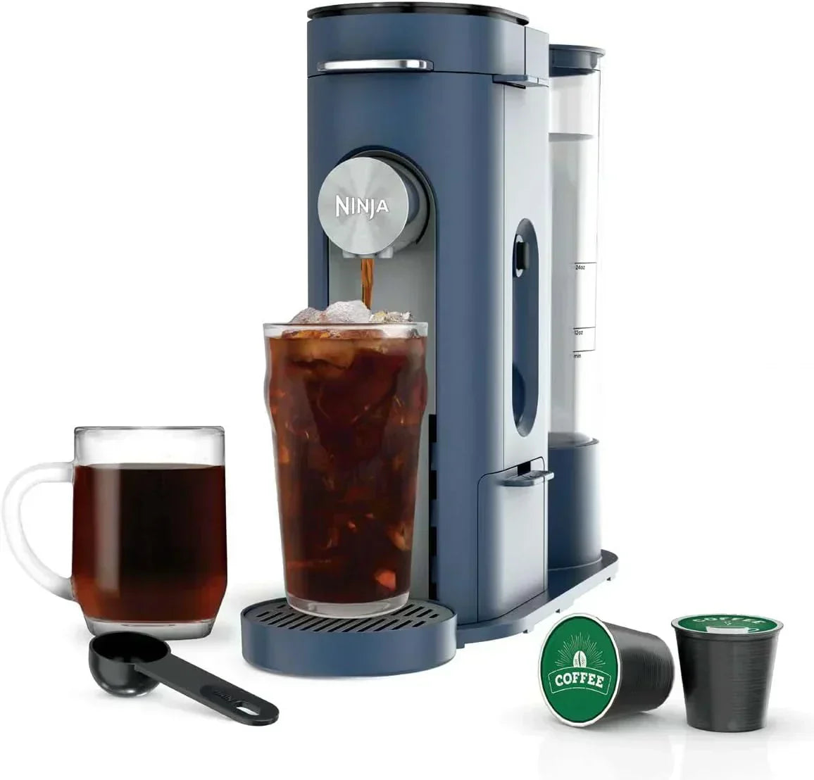 Ninja Pods Grounds Single-Serve Coffee Maker K-Cup Pod Compatible Brews Grounds Compact Design