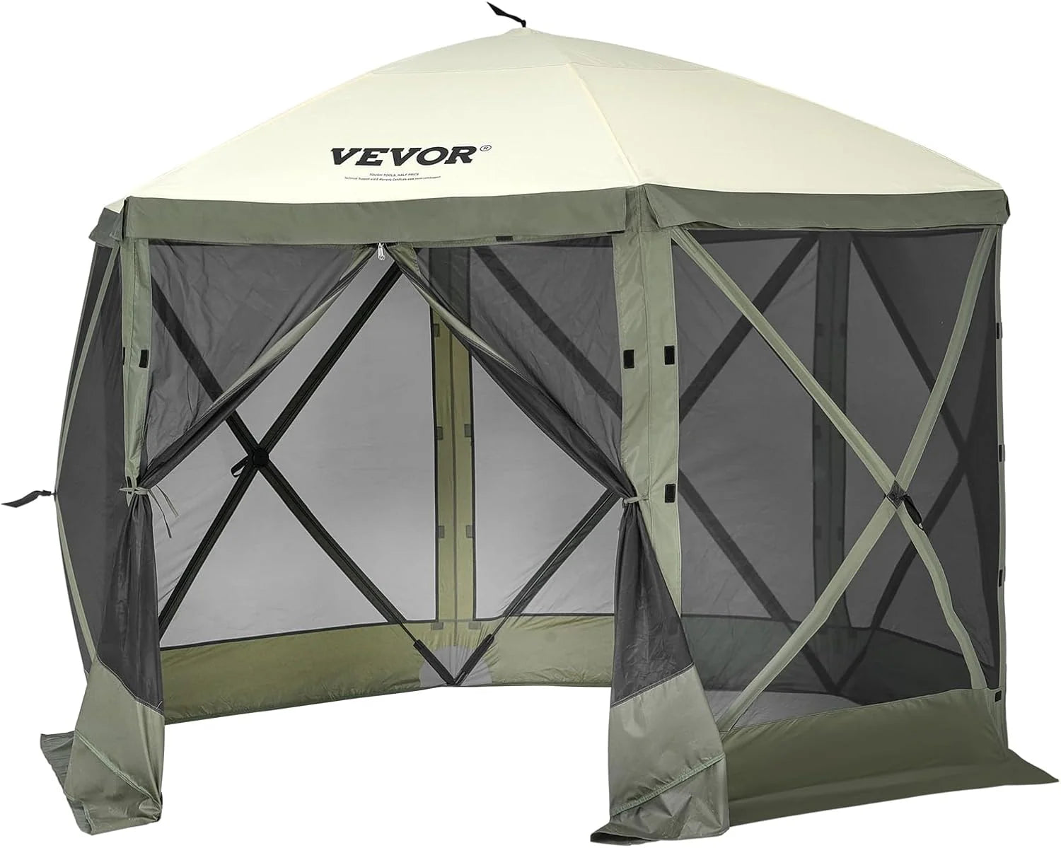 VEVOR 12x12ft Pop Up Gazebo Tent with Mosquito Netting, 6 Removable Wind Panels