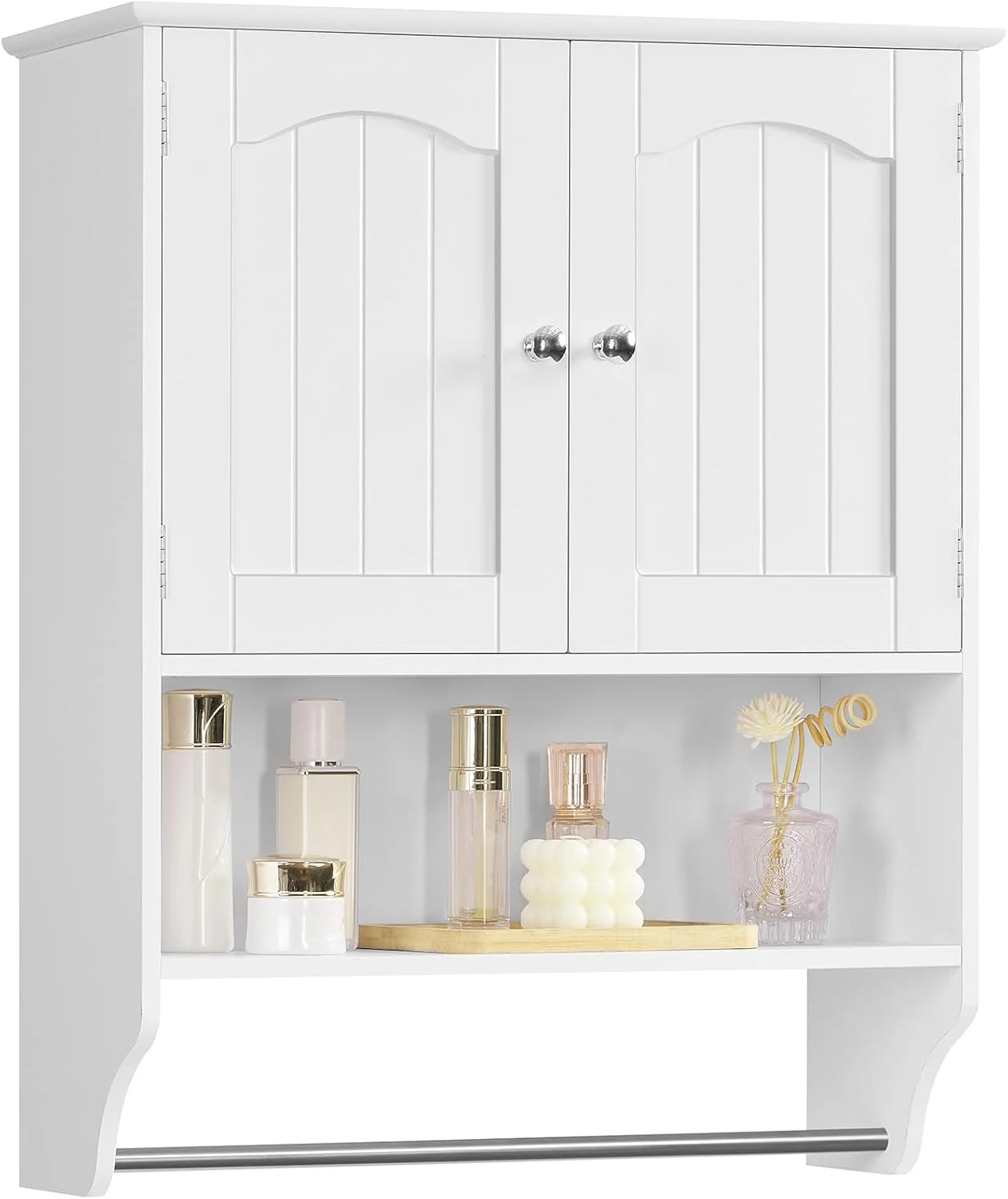 Iwell Storage Cabinet with 2 Drawers & Adjustable Shelves, Cupboard, Floor Cabinet