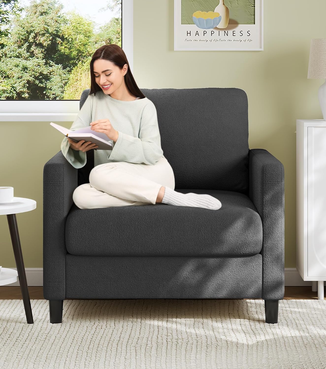Loveseat Sofa 51 Love Seat Comfy Corduroy Small Loveseat Tool-Free Setup Couch