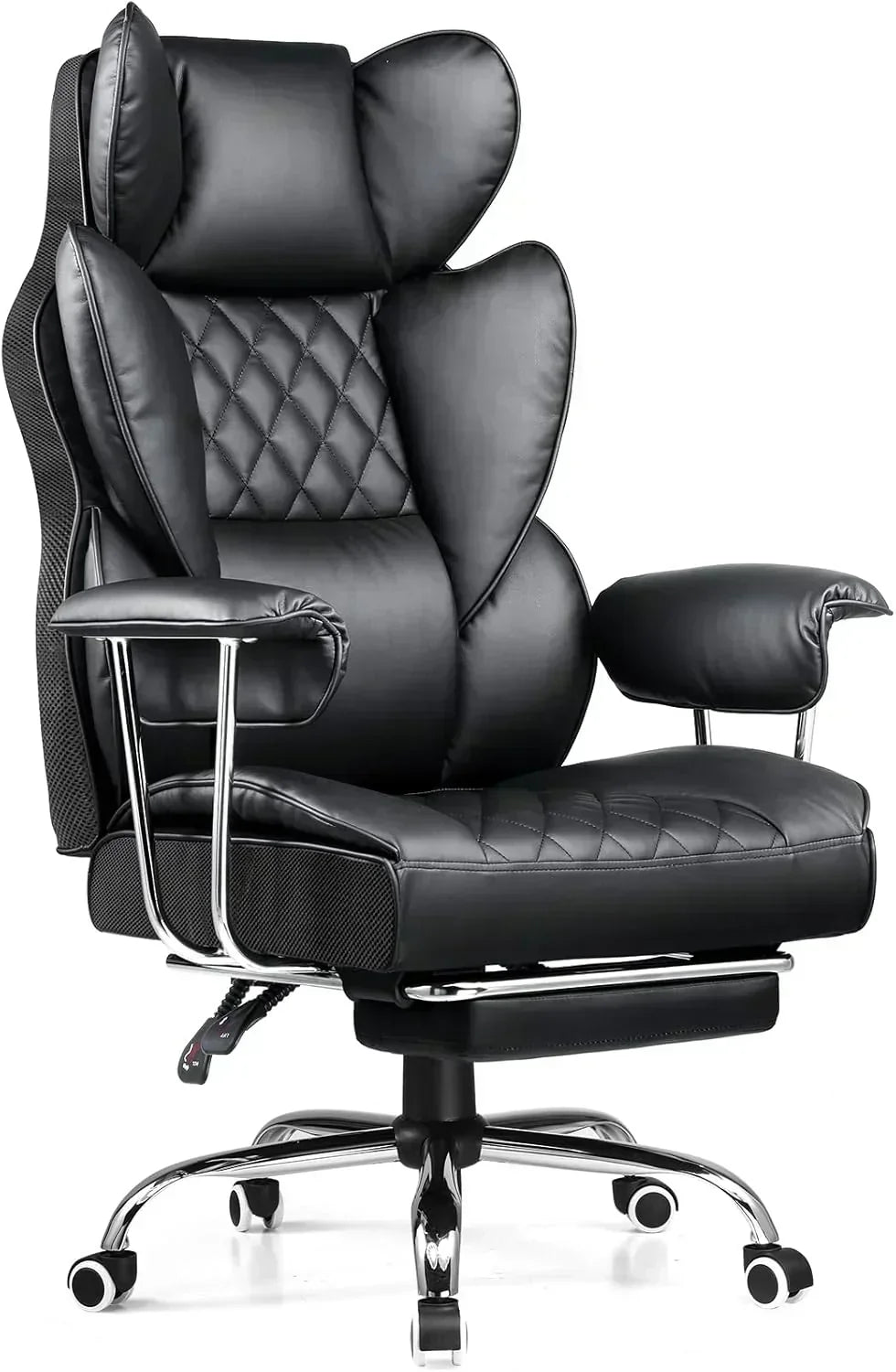 Large high back office chair high back leather gaming chair with footrest